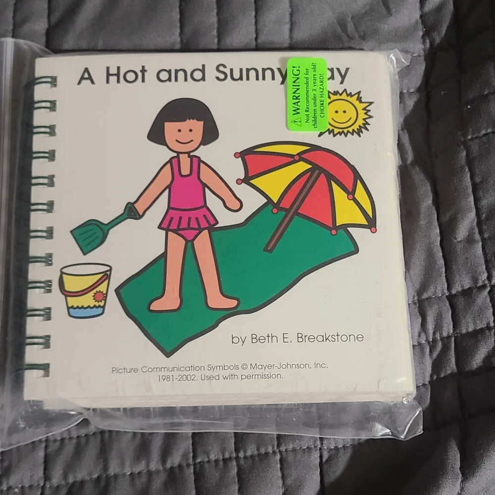 A Hot and Sunny Day Kids Interactive Storybook Velcro Pages Special Ed, Autism